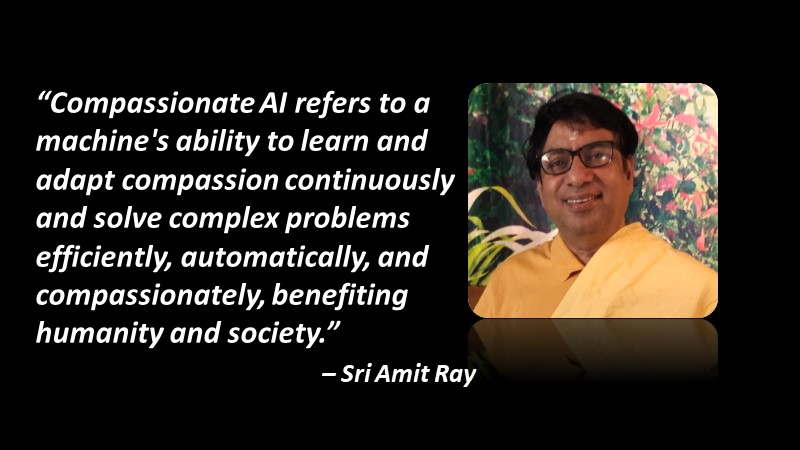 Compassionate AI refers to a machine's ability to learn and adapt compassion continuously.